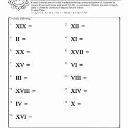 Roman Numerals Worksheet Pdf Lovely Roman Numeral Worksheets with Answers