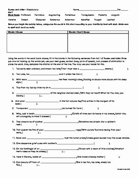 Romeo and Juliet Worksheet Awesome Romeo and Juliet Puzzles Worksheets