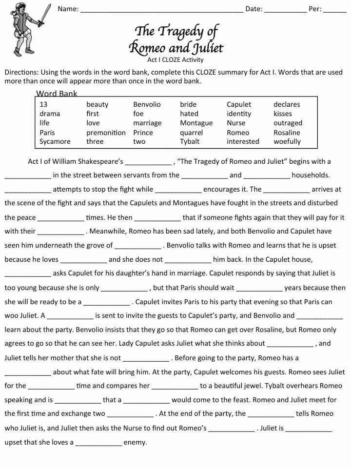 Romeo and Juliet Worksheet Beautiful 35 Best Images About Romeo and Juliet On Pinterest