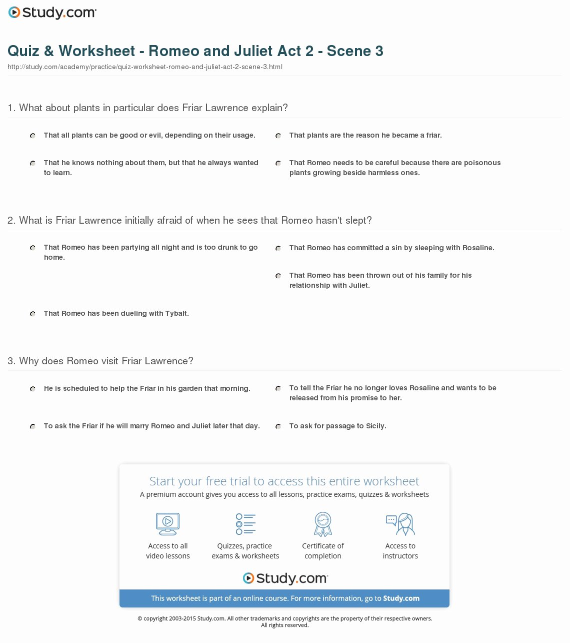 Romeo and Juliet Worksheet Unique Romeo and Juliet Worksheets