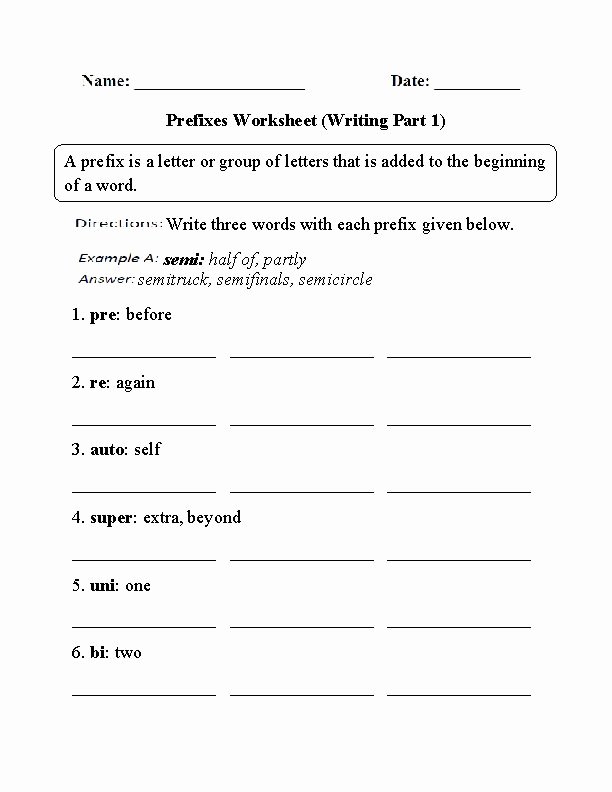 Root Words Worksheet Pdf Beautiful Writing Prefixes Worksheet Part 1 Beginner