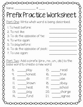 Root Words Worksheet Pdf Elegant Prefix Practice Worksheet Freebie by Barnard island