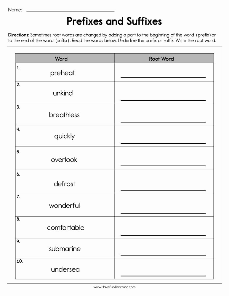 Root Words Worksheet Pdf Unique Suffixes Worksheets