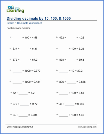 Rounding Decimals Worksheet 5th Grade Awesome Grade 5 Division Of Decimals Worksheets Free &amp; Printable