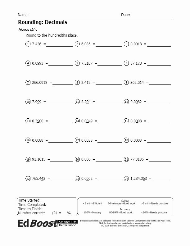 Rounding Decimals Worksheet 5th Grade Best Of Rounding Decimals Hundredths