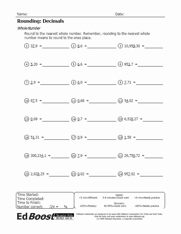 50 Rounding Decimals Worksheet 5th Grade | Chessmuseum Template Library