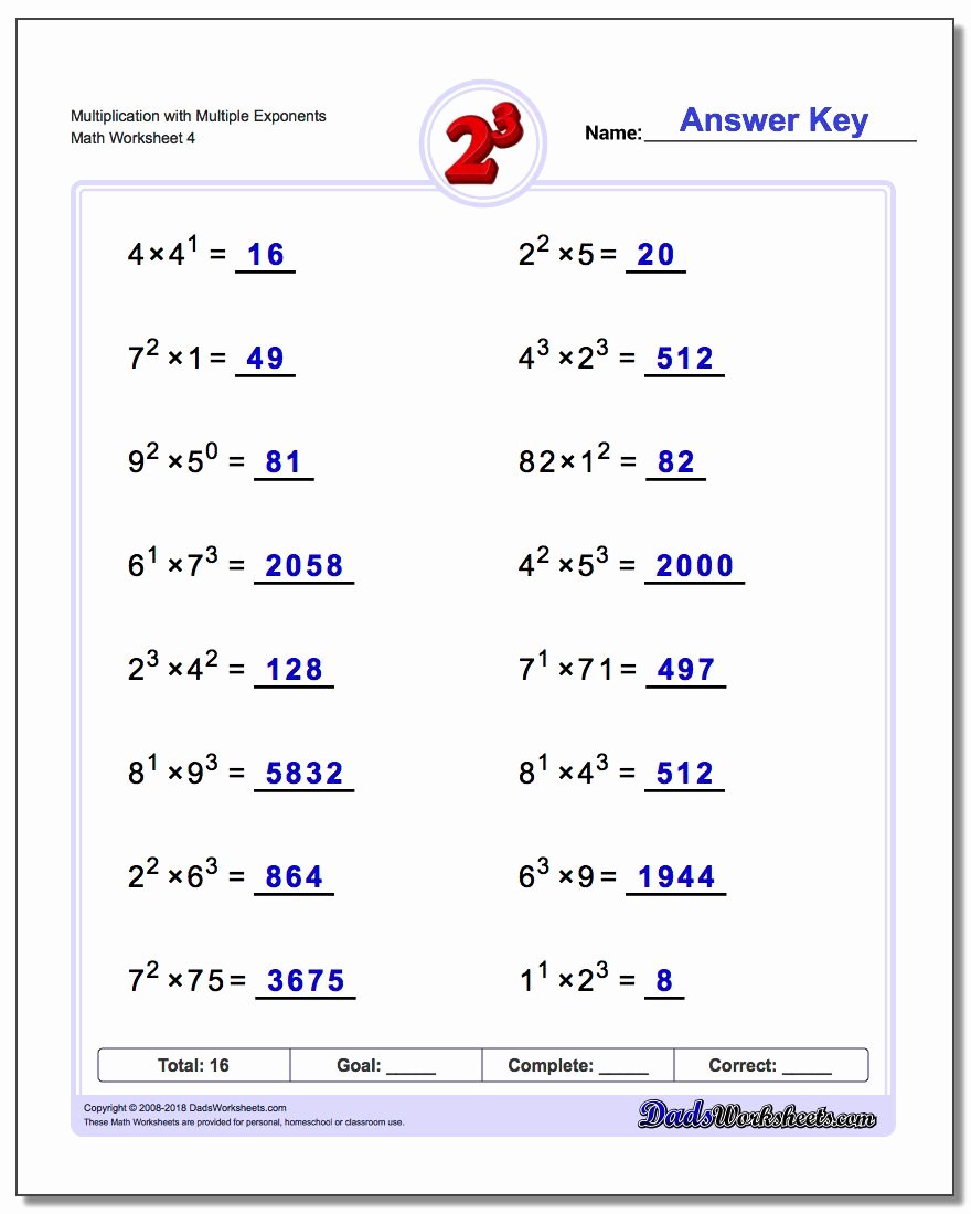 Rules Of Exponents Worksheet Pdf Fresh Multiplication with Exponents