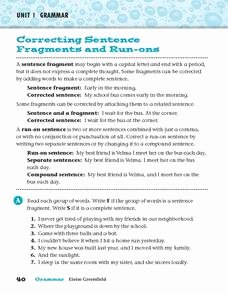 Run On Sentence Worksheet Pdf Awesome Correcting Sentence Fragments and Run Ons Worksheet for