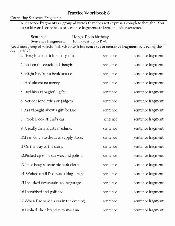 Run On Sentence Worksheet Kindergarten
