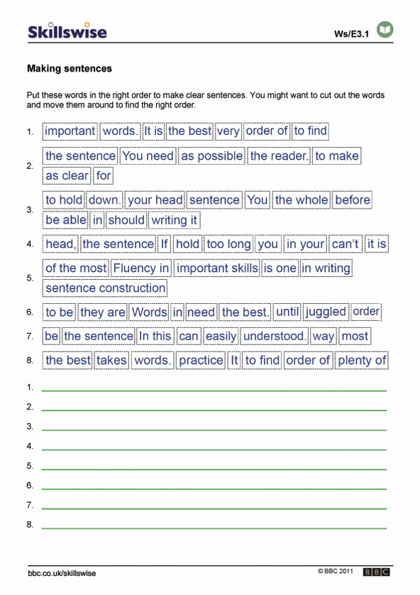 Run On Sentence Worksheet Pdf Inspirational Sentence Structure Worksheets Yooob