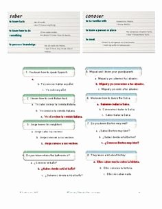 Saber Vs Conocer Worksheet Best Of Spanish Saber Vs Conocer Notes Practice and Quiz