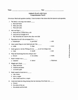 Sarah Plain and Tall Worksheet Beautiful Sarah Plain and Tall — Prehension Test B Printable