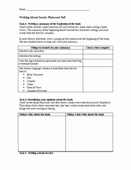 Sarah Plain and Tall Worksheet Lovely Sarah Plain and Tall Lesson Plans and Prehension