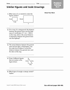 Scale Factor Worksheet 7th Grade Beautiful Problem solving Similar Figures and Scale Drawing 4th