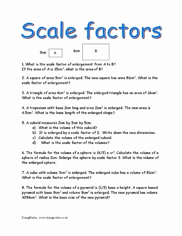 50 Scale Factor Worksheet 7th Grade