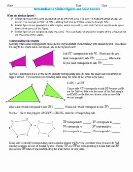 Scale Factor Worksheet with Answers Awesome Similar Figures and Scale Factors Introduction and