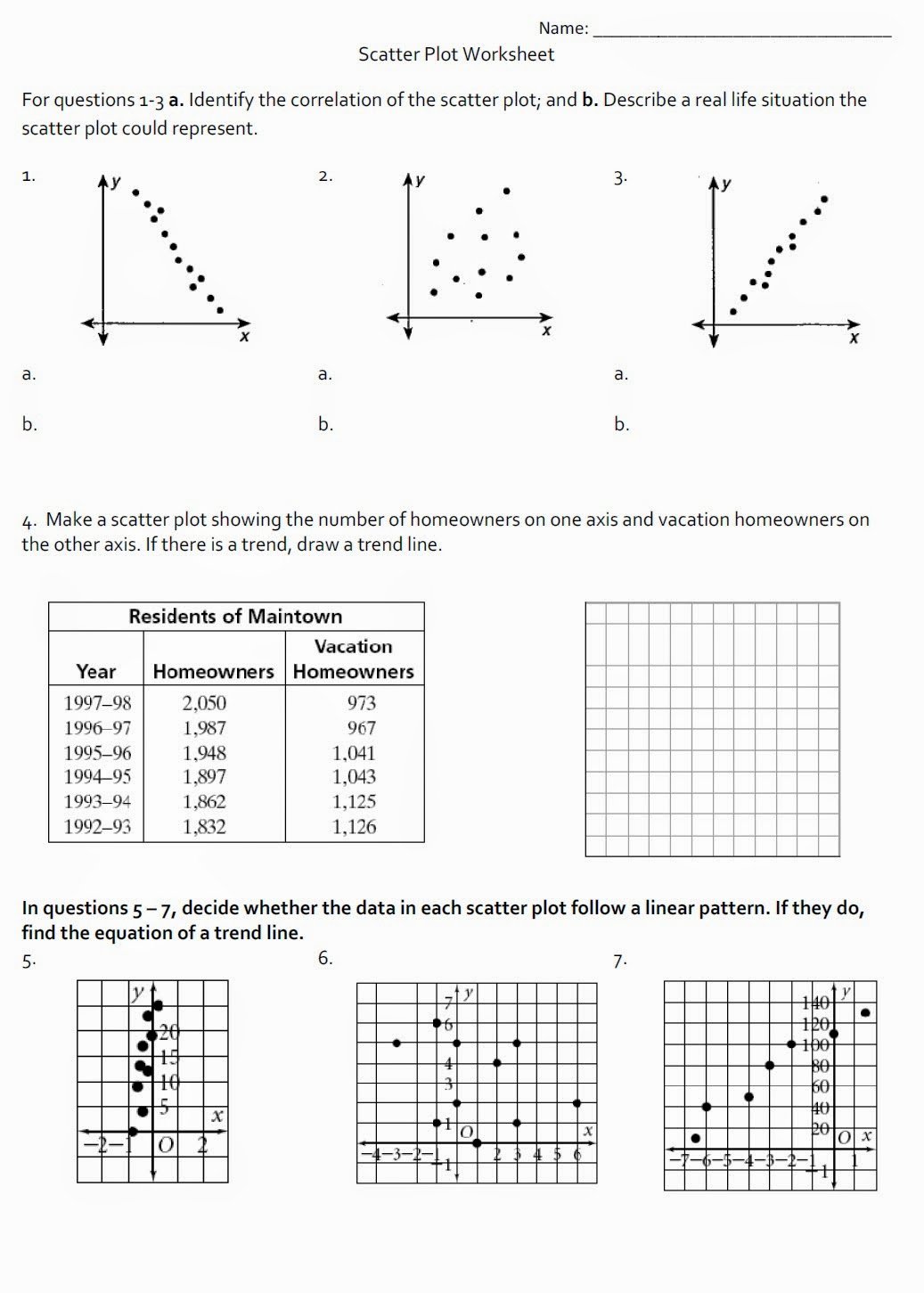 Scatter Plot Practice Worksheet Awesome Mr Matt S Math Classes assignment Scatter Plot Worksheet