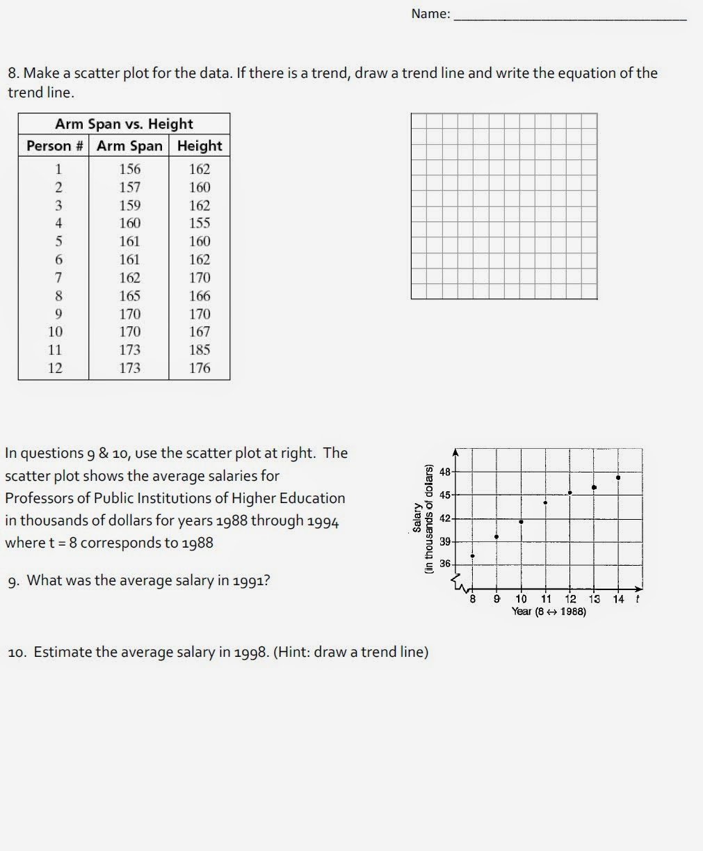 Scatter Plot Practice Worksheet Beautiful Mr Matt S Math Classes assignment Scatter Plot Worksheet