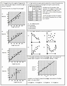 Scatter Plot Practice Worksheet Fresh Scatter Plot Correlation and Line Of Best Fit Exam Mrs