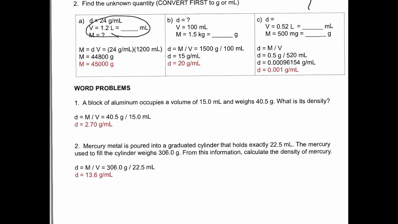 Science 8 Density Calculations Worksheet Lovely Density Calculations