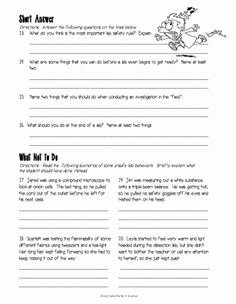 Science Lab Safety Worksheet New Safety In the Science Classroom Worksheet