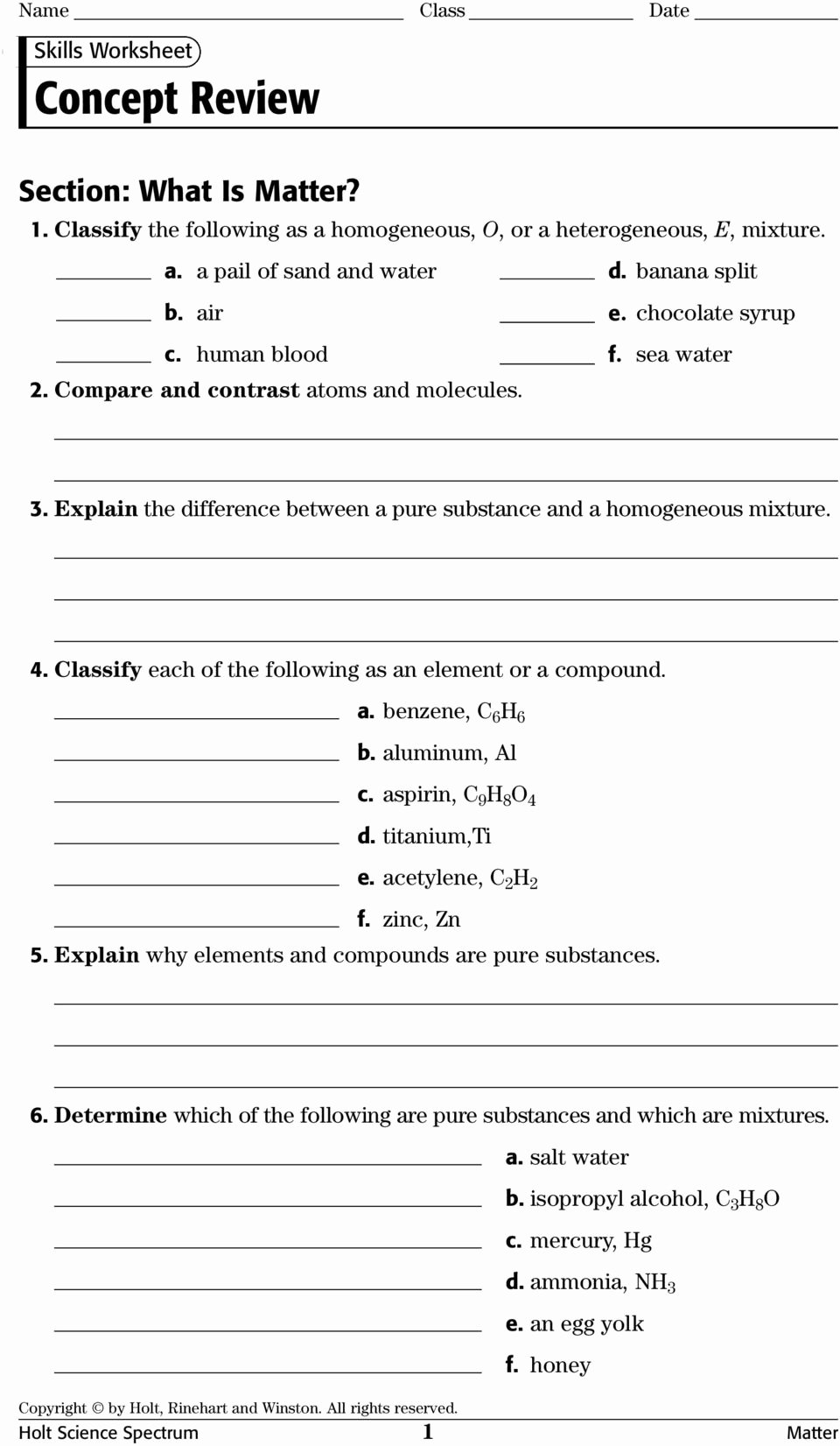 Science Skills Worksheet Answer Key Best Of Physical Science Concept Review Worksheets with Answer