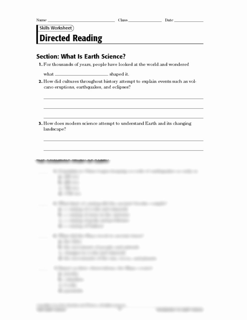 Science World Worksheet Answers Fresh Earth Ch 1 Direct Reading Pdf Earth Science with Krupa