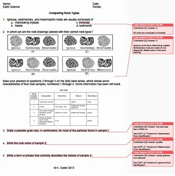 Science World Worksheet Answers Fresh Worksheet Paring Rock Types Editable with Answers