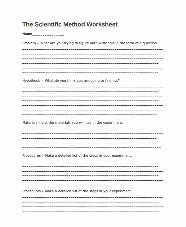 Scientific Method Examples Worksheet Luxury Sample Scientific Method Worksheet 8 Free Documents
