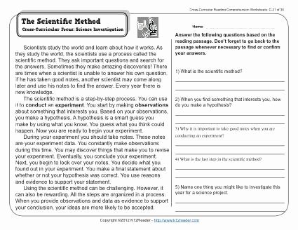 Scientific Method Examples Worksheet Luxury the Scientific Method