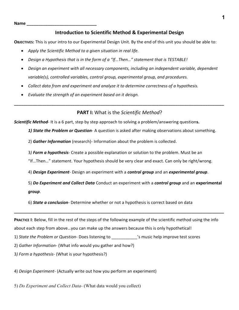 50 Scientific Method Examples Worksheet Chessmuseum Template Library