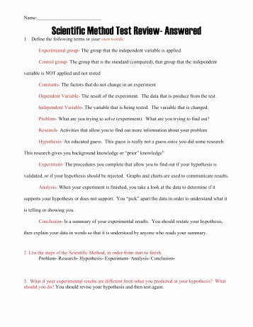 Scientific Method Review Worksheet Answers New Scientific Inquiry the Scientific Method Of Conducting