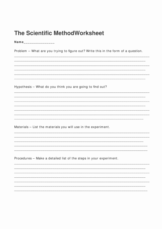 Scientific Method Review Worksheet Answers New Scientific Method Worksheet form Printable Pdf