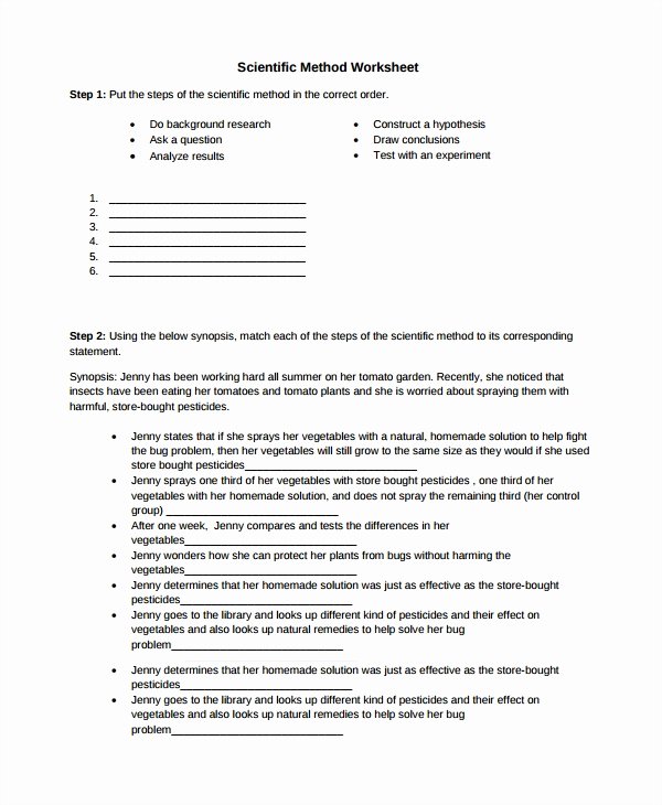 Scientific Method Steps Worksheet Lovely Sample Scientific Method Worksheet 8 Free Documents