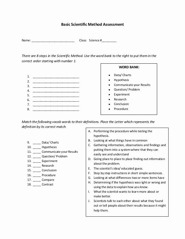 Scientific Method Steps Worksheet New 8 Steps Sm Quiz