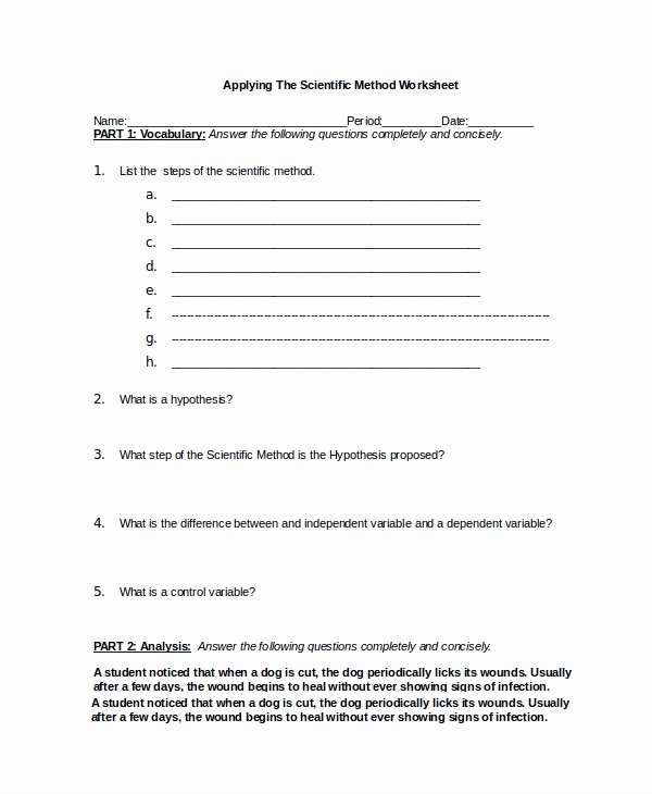 Scientific Method Story Worksheet Answers Best Of Sample Scientific Method Worksheet 8 Free Documents
