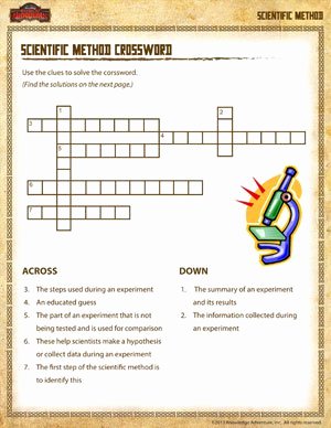 Scientific Method Story Worksheet Answers Best Of Scientific Method Crossword Science Resources School