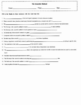 Scientific Method Story Worksheet Answers Elegant Scientific Method Fill In Worksheet with Key by Maura