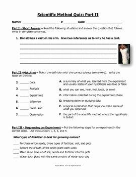 Scientific Method Worksheet 4th Grade Beautiful Scientific Method Quiz Part Ii
