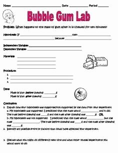 Scientific Method Worksheet 5th Grade Lovely Scientific Method Inquiry Lab with Bubble Gum Worksheet
