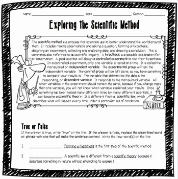 Scientific Method Worksheet Answers Awesome Exploring the Scientific Method Worksheet by Adventures In