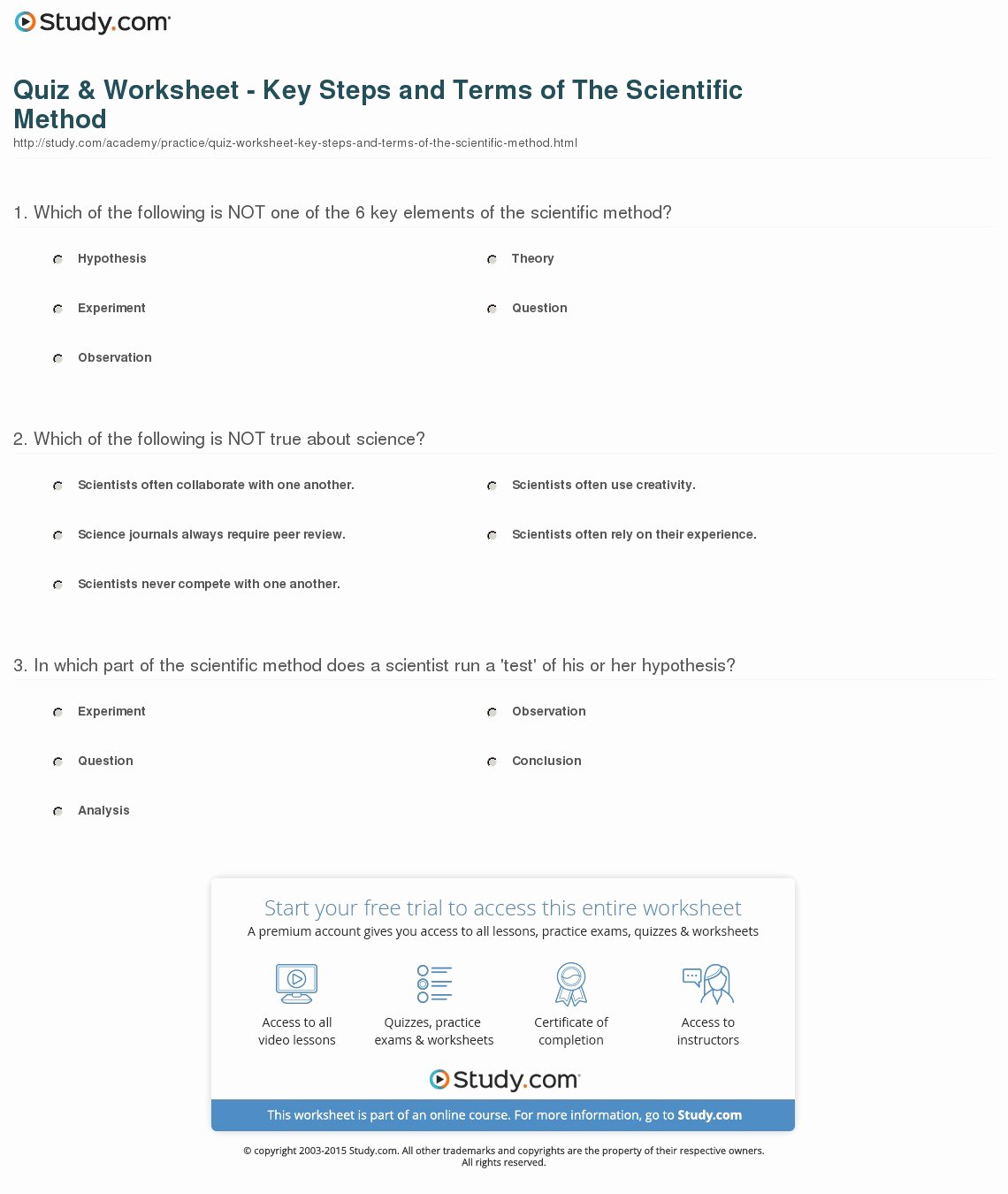 50 Scientific Method Worksheet Answers