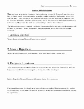 Scientific Method Worksheet High School Luxury Scientific Method Practice Worksheet