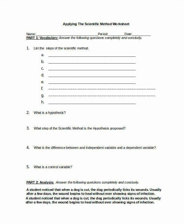 Scientific Method Worksheet High School Unique Scientific Method Worksheet Answers