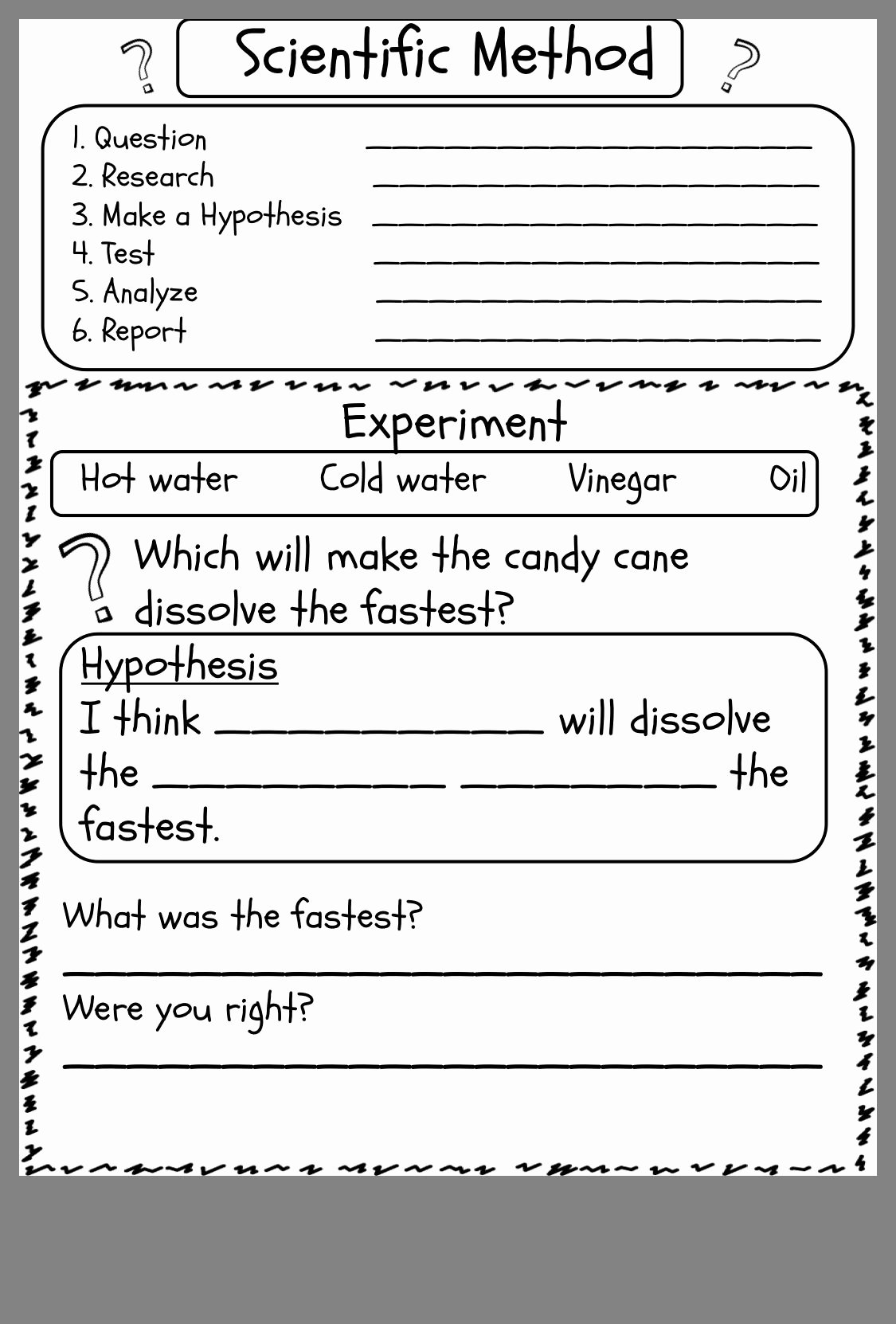 Scientific Method Worksheet Middle School Elegant Scientific Method Experiment Worksheet