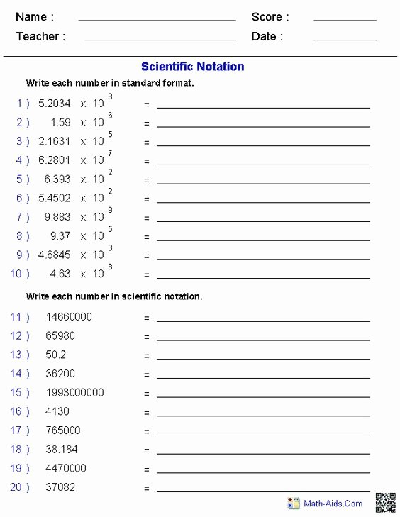 Scientific Notation Practice Worksheet Elegant Scientific Notation Worksheets and Writing Numbers On