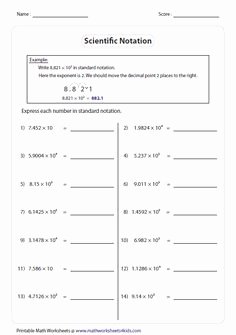 Scientific Notation Worksheet 8th Grade Luxury Exponents Table Worksheet