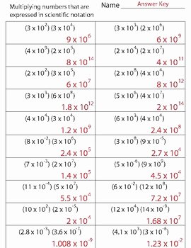 Scientific Notation Worksheet Answer Key Best Of Multiplying Numbers Expressed In Scientific Notation by