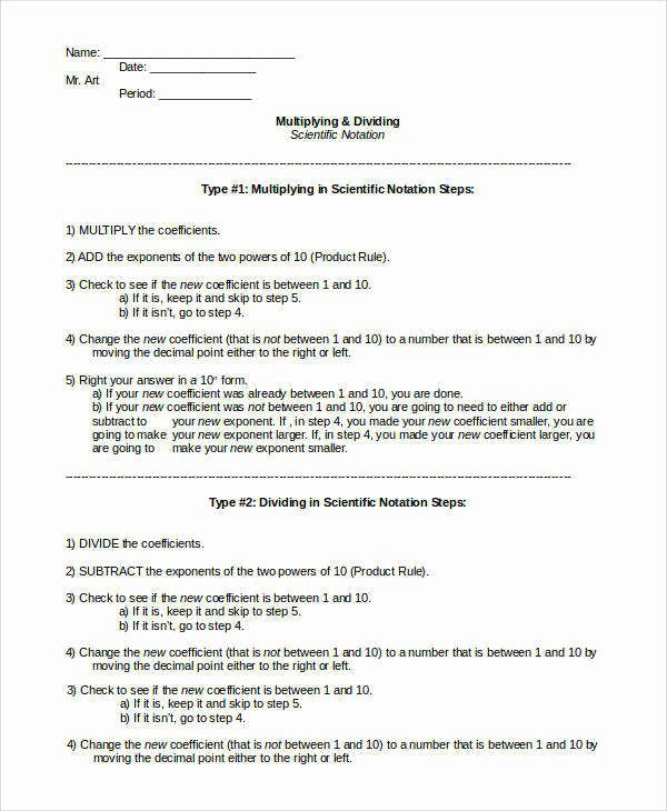 Scientific Notation Worksheet Answer Key New Multiplying and Dividing Scientific Notation Worksheet