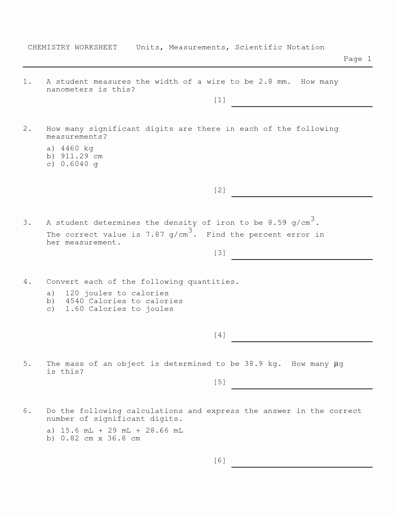 Scientific Notation Worksheet Answers Beautiful 9 Best Of Chemistry Worksheet Matter 1 Answer Key
